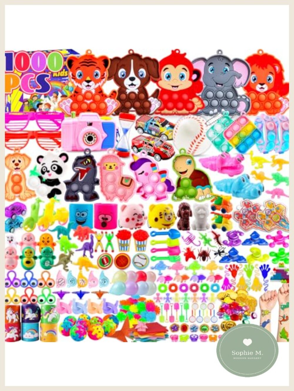 1000pc Kids Party Favor Pack Fidget Toy Classroom Treasure Prizes